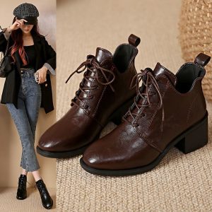 Vintage Lace-Up Ankle Boots