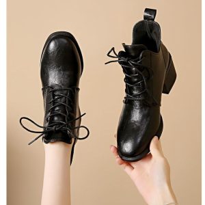 Vintage Lace-Up Ankle Boots