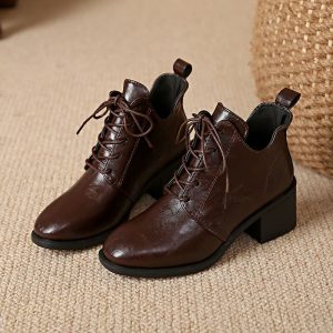 Vintage Lace-Up Ankle Boots
