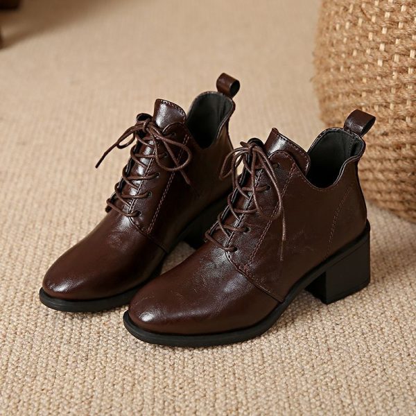 Vintage Lace-Up Ankle Boots