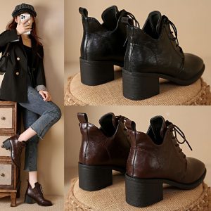 Vintage Lace-Up Ankle Boots