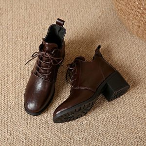Vintage Lace-Up Ankle Boots