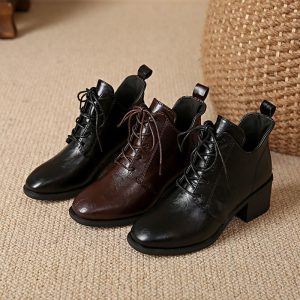 Vintage Lace-Up Ankle Boots