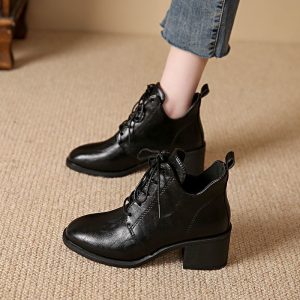 Vintage Lace-Up Ankle Boots