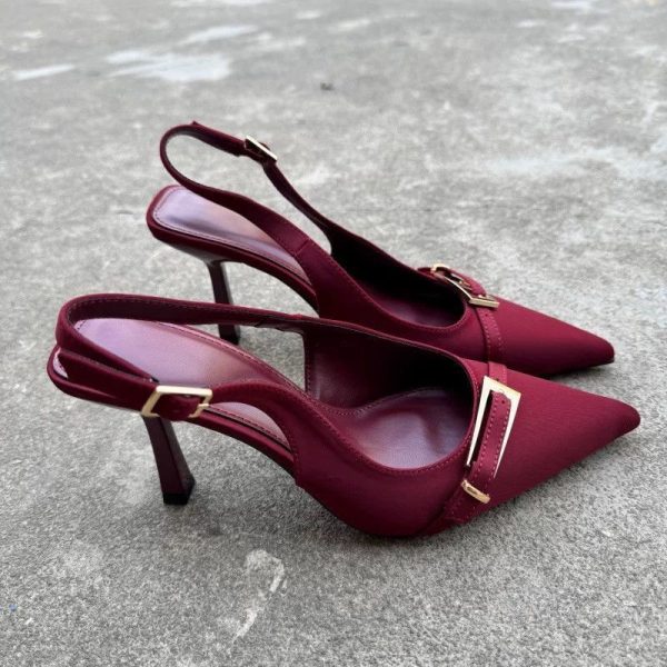 French Slingback Pointed Heels