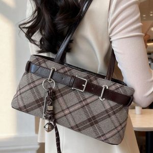 Vintage Plaid Shoulder Bag