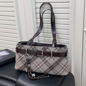 Vintage Plaid Shoulder Bag