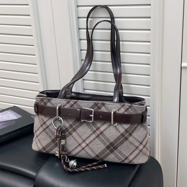 Vintage Plaid Shoulder Bag