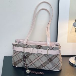 Vintage Plaid Shoulder Bag