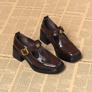 Vintage Camellia Mary Jane Heels