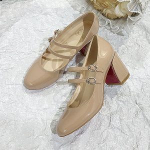 French Retro Double-Strap Mary Jane Heels