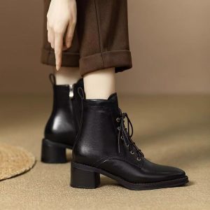 Vintage Lace-Up Ankle Boots