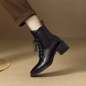 Vintage Lace-Up Ankle Boots