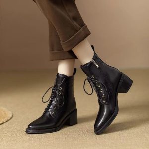 Vintage Lace-Up Ankle Boots