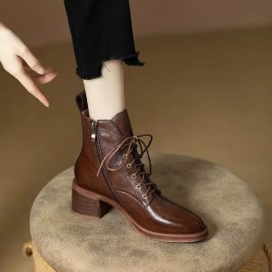 Vintage Lace-Up Ankle Boots