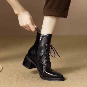 Vintage Lace-Up Ankle Boots