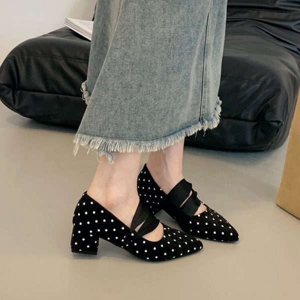 Polka Dot Bow Mary Jane Heels