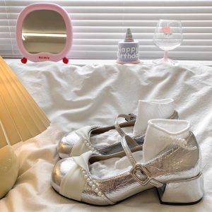 Silver Ballet Mary Jane Heels
