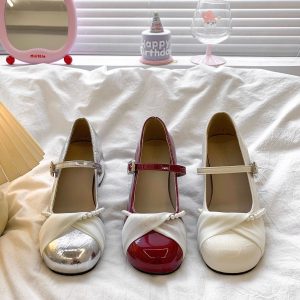 Silver Ballet Mary Jane Heels