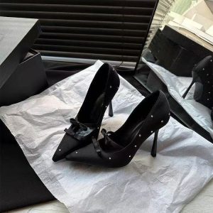 Studded Bow Stiletto Heels