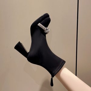 Sparkle Bow Platform Ankle Boots