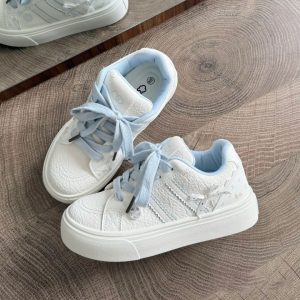 Korean Lace Bow Platform Sneakers