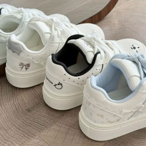 Korean Lace Bow Platform Sneakers