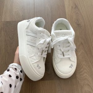 Korean Lace Bow Platform Sneakers
